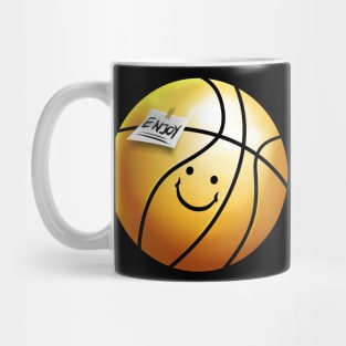 Baketball With Friendly Face And Sticker Mug